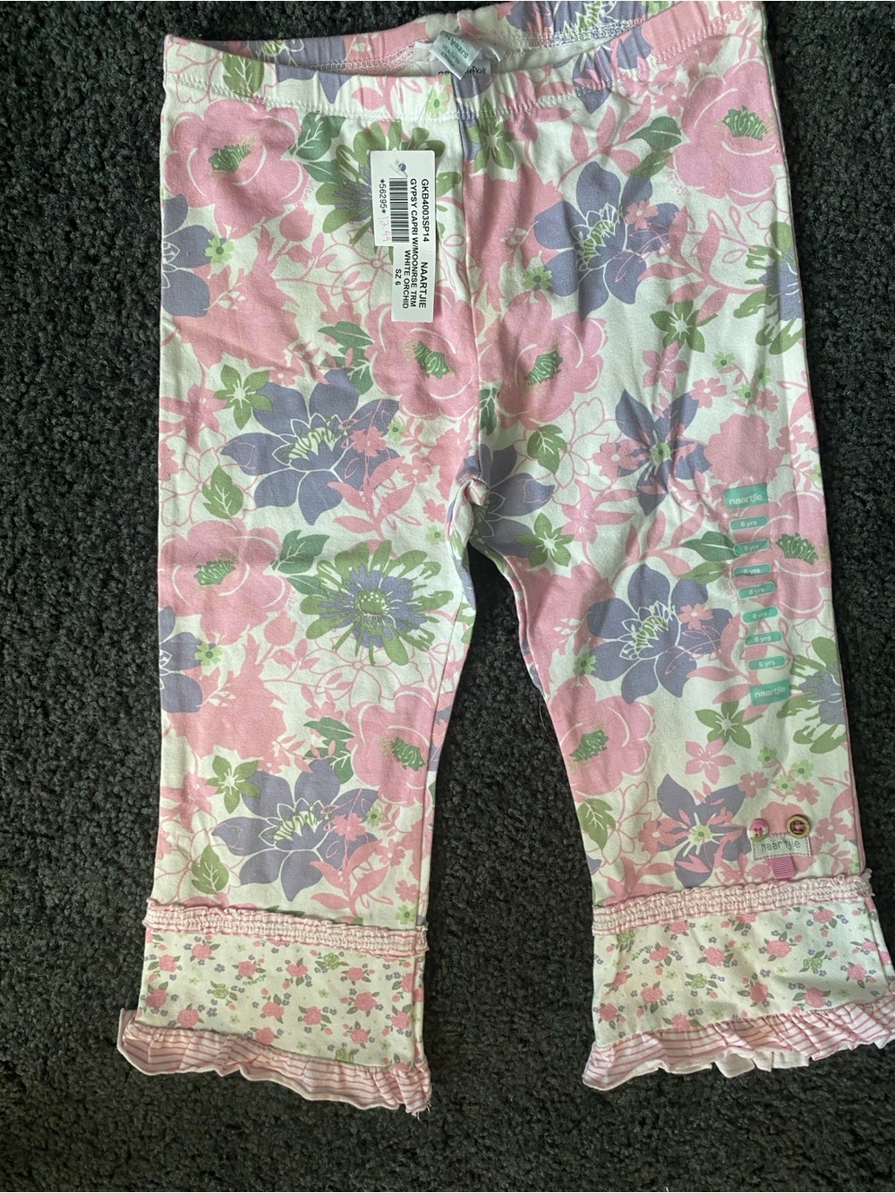 naartjie Pink, Lavender & Green Floral Capri Pajama Bottoms